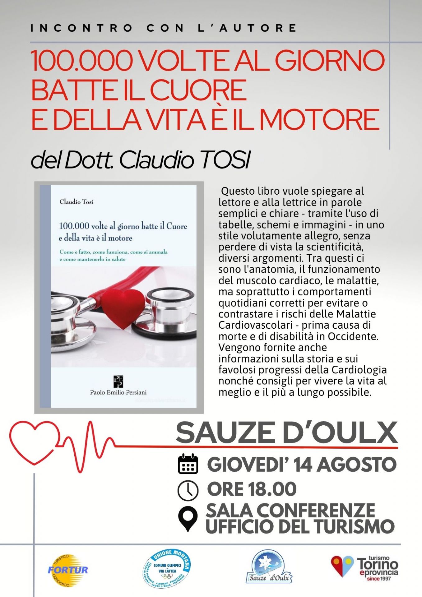 Locandina evento con riassunto del libro