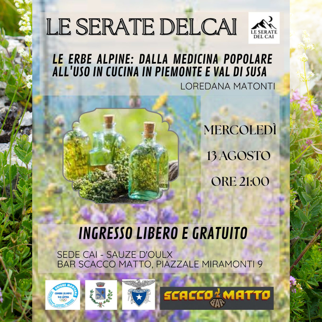 Locandina relativa all'evento sulle erbe alpine