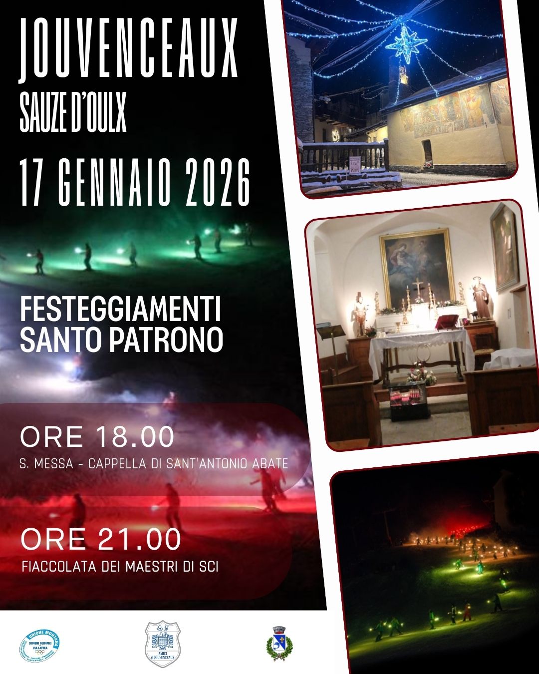 Locandina con foto di Jouvenceaux e dettagli dell'evento