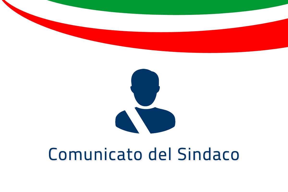 Immagine stilizzata sindaco e dicitura Comunicato del Sindaco